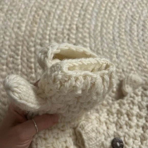 Knit new gloves removable top mittens mitten fair trade button gift - Picture 3 of 6